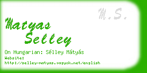 matyas selley business card