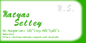 matyas selley business card